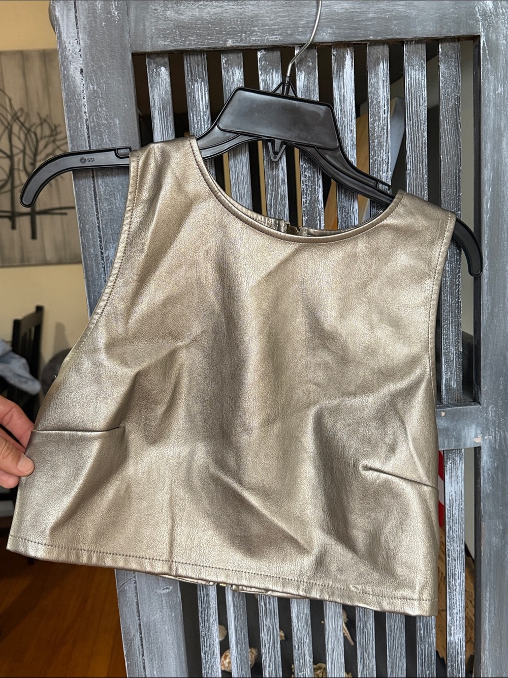 Kirious Metallic Gold Sleeveless Crop Top